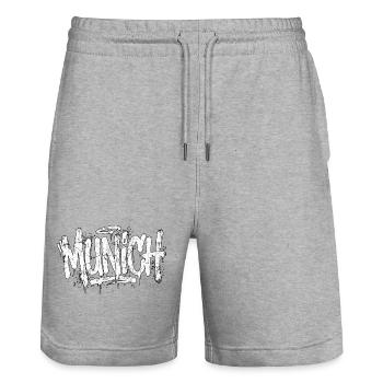 Munich Graffiti Hip_Hop - Short de jogging bio TRAINER Stanley/Stella unisexe - gris chiné - Devant - Nik (191cm) & Marisol (170cm)