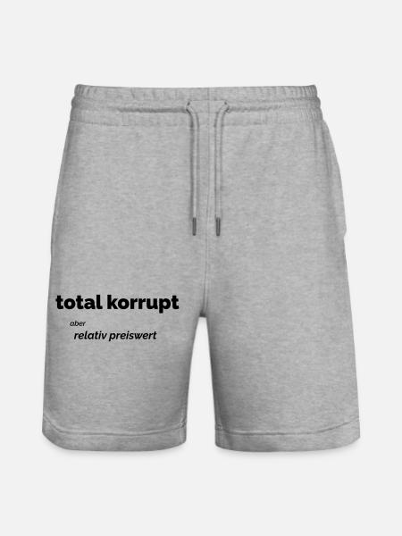 Total korrupt - Stanley/Stella Unisex Bio Joggingshorts Trainer  - Grau meliert