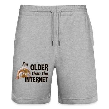 I’m older than the Internet - Schildkröte - Stanley/Stella Unisex Bio Joggingshorts Trainer  - Grau meliert - Vorne - Nik (191cm) & Marisol (170cm)