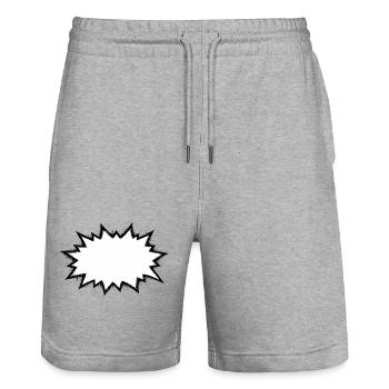 Sprechblase_Grunge_Explosion - Short de jogging bio TRAINER Stanley/Stella unisexe - gris chiné - Devant - Nik (191cm) & Marisol (170cm)