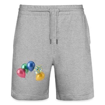 Colorful Balloons - Stanley/Stella Trainer Unisex Organic Jogging Shorts - heather grey - Front - Nik (191cm) & Marisol (170cm)