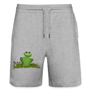 Grenouille - Short de jogging bio TRAINER Stanley/Stella unisexe - gris chiné - Devant - Nik (191cm) & Marisol (170cm)