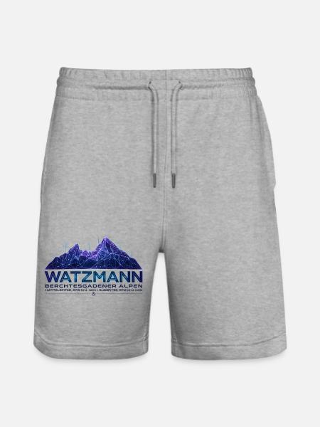 Watzmann Cyberpunk Silhouette | Neon Future - Stanley/Stella Unisex Bio Joggingshorts Trainer - Grau meliert