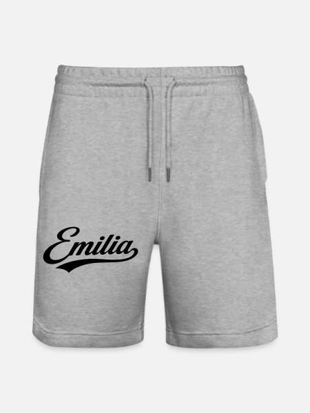 emilia name first last family gift - Stanley/Stella Trainer Unisex Organic Jogging Shorts - heather grey