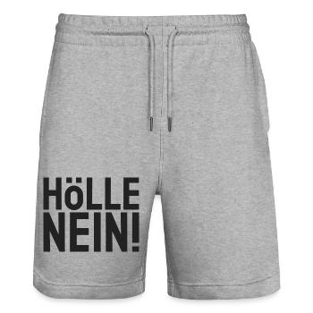 HÖLLE NEIN ! - Anthrazit - Stanley/Stella Unisex Bio Joggingshorts Trainer  - Grau meliert - Vorne - Nik (191cm) & Marisol (170cm)