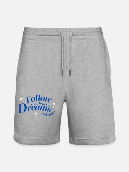 Follow Your Heart & Dreams Always - Stanley/Stella Trainer Unisex Organic Jogging Shorts - heather grey