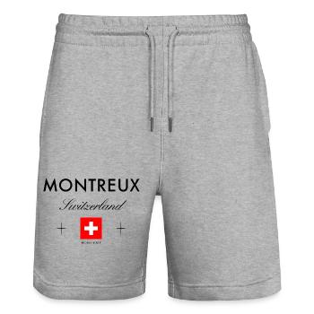 Montreux, Suisse, coordonnées Souvenir de voyage - Short de jogging bio TRAINER Stanley/Stella unisexe - gris chiné - Devant - Nik (191cm) & Marisol (170cm)