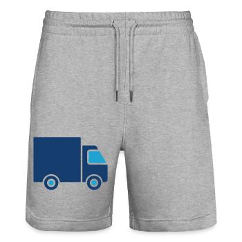 Camion de livraison Solid Icon Logistique Transport Symb - Short de jogging bio TRAINER Stanley/Stella unisexe - gris chiné - Devant - Nik (191cm) & Marisol (170cm)