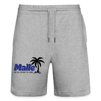 Malle ist nur einmal im Jahr 2027 – blau - Stanley/Stella Unisex Bio Joggingshorts Trainer  - Grau meliert - Vorne - Nik (191cm) & Marisol (170cm)