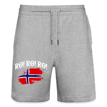 Norvège des fjords Norge Navire scandinave ro-viking - Short de jogging bio TRAINER Stanley/Stella unisexe - gris chiné - Devant - Nik (191cm) & Marisol (170cm)