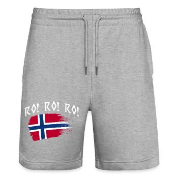 Norvège des fjords Norge Navire scandinave ro-viking - Short de jogging bio TRAINER Stanley/Stella unisexe - gris chiné - Devant - Nik (191cm) & Marisol (170cm)