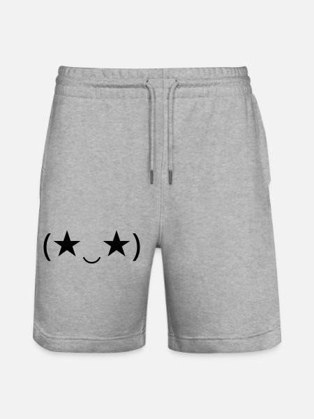 Stareye Emote (★‿★) inspires - Stanley/Stella Trainer Unisex Organic Jogging Shorts - heather grey