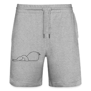 Elephant chilling in the water - Stanley/Stella Trainer Unisex Organic Jogging Shorts - heather grey - Front - Nik (191cm) & Marisol (170cm)
