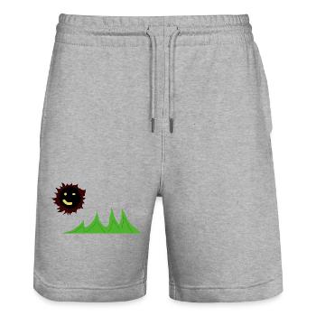 Red_light_green_gras - Stanley/Stella Trainer Unisex Organic Jogging Shorts - heather grey - Front - Nik (191cm) & Marisol (170cm)