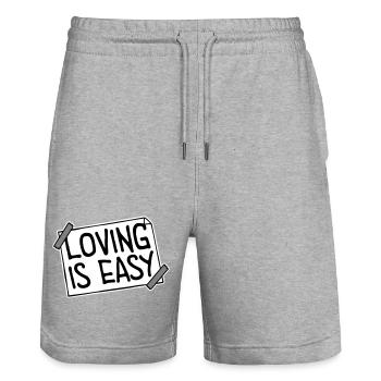 Loving Is Easy Inspirierend Romantisch Spruch Logo - Stanley/Stella Unisex Bio Joggingshorts Trainer  - Grau meliert - Vorne - Nik (191cm) & Marisol (170cm)