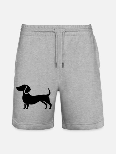 dachshund - Stanley/Stella Trainer Unisex Organic Jogging Shorts - heather grey