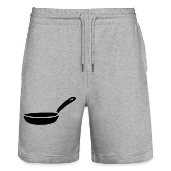 Pan Pot Cooking Icon Gift Chef - Stanley/Stella Trainer Unisex Organic Jogging Shorts - heather grey - Front - Nik (191cm) & Marisol (170cm)