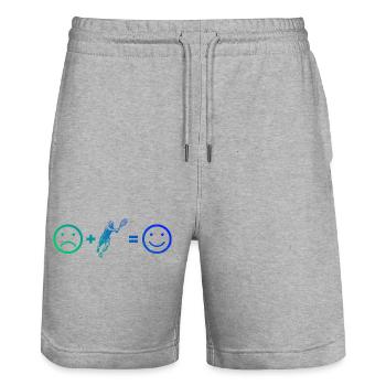 Idée cadeau pour un tennis avec tennis - Short de jogging bio TRAINER Stanley/Stella unisexe - gris chiné - Devant - Nik (191cm) & Marisol (170cm)