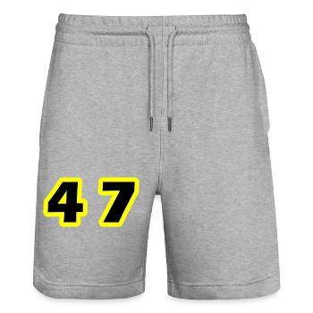47 Zahl symbol - Stanley/Stella Unisex Bio Joggingshorts Trainer  - Grau meliert - Vorne - Nik (191cm) & Marisol (170cm)