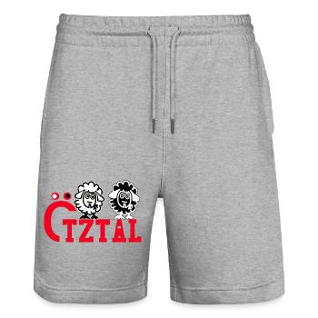 Ötztal Oetztal in Tyrol - Stanley/Stella Trainer Unisex Organic Jogging Shorts - heather grey - Front - Nik (191cm) & Marisol (170cm)