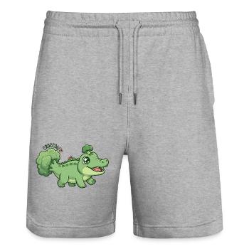 Crocoli brocoli mignon, crocoli - Short de jogging bio TRAINER Stanley/Stella unisexe - gris chiné - Devant - Nik (191cm) & Marisol (170cm)