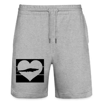 Alligator Herz - Stanley/Stella Unisex Bio Joggingshorts Trainer  - Grau meliert - Vorne - Nik (191cm) & Marisol (170cm)
