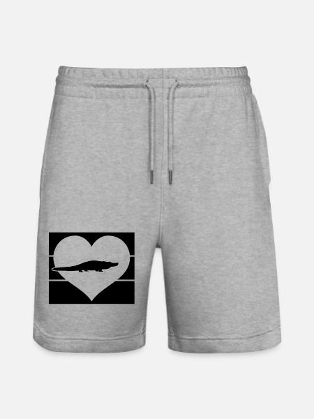 Alligator Heart - Stanley/Stella Trainer Unisex Organic Jogging Shorts - heather grey