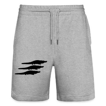 Silhouettes d’alligator - Short de jogging bio TRAINER Stanley/Stella unisexe - gris chiné - Devant - Nik (191cm) & Marisol (170cm)