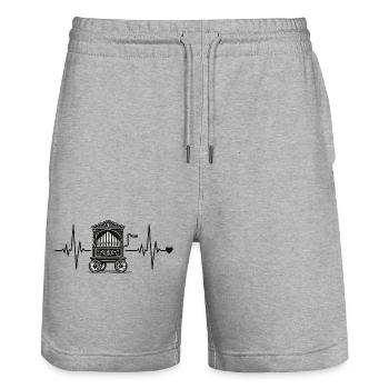 Barrel Organ Heartbeat – For Real Hurdy-Gurdy Fans - Stanley/Stella Trainer Unisex Organic Jogging Shorts - heather grey - Front - Nik (191cm) & Marisol (170cm)
