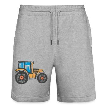 Conception agricole tracteur - Short de jogging bio TRAINER Stanley/Stella unisexe - gris chiné - Devant - Nik (191cm) & Marisol (170cm)
