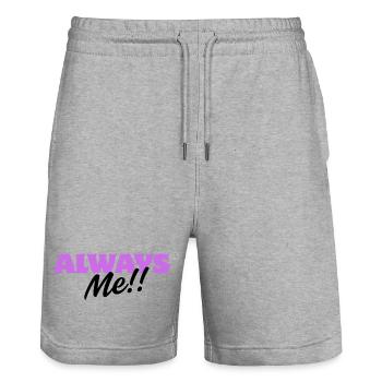 Toujours moi !! – Personnalité Fun Design - Short de jogging bio TRAINER Stanley/Stella unisexe - gris chiné - Devant - Nik (191cm) & Marisol (170cm)