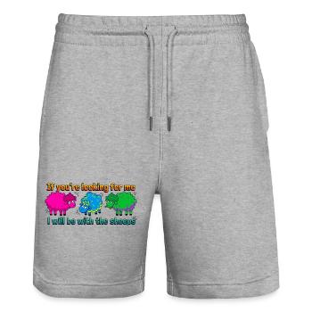 Bei den Schafen - Stanley/Stella Unisex Bio Joggingshorts Trainer  - Grau meliert - Vorne - Nik (191cm) & Marisol (170cm)