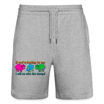 Bei den Schafen - Stanley/Stella Unisex Bio Joggingshorts Trainer  - Grau meliert - Vorne - Nik (191cm) & Marisol (170cm)