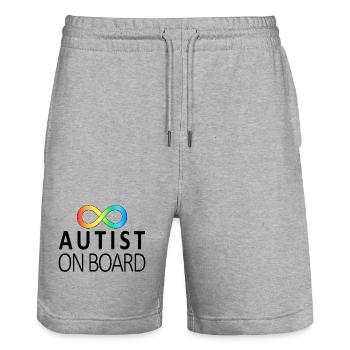 Autiste à bord : autocollants sur la neurodiversité - Short de jogging bio TRAINER Stanley/Stella unisexe - gris chiné - Devant - Nik (191cm) & Marisol (170cm)