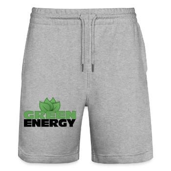 Énergie verte - Avenir durable - Short de jogging bio TRAINER Stanley/Stella unisexe - gris chiné - Devant - Nik (191cm) & Marisol (170cm)
