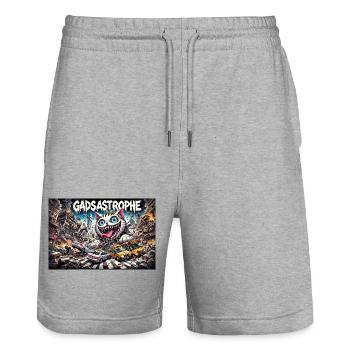 Gadsastrophe Quer - Stanley/Stella Unisex Bio Joggingshorts Trainer  - Grau meliert - Vorne - Nik (191cm) & Marisol (170cm)