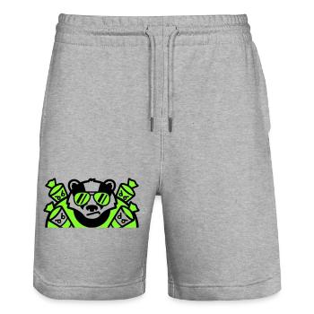 Logo des cornets de sucre blaireaux - Short de jogging bio TRAINER Stanley/Stella unisexe - gris chiné - Devant - Nik (191cm) & Marisol (170cm)