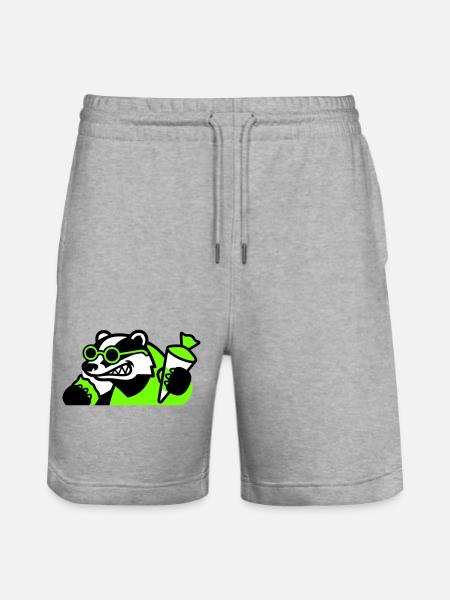 Cool Badger Back to School Icon - Stanley/Stella Trainer Unisex Organic Jogging Shorts - heather grey