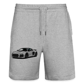 Grey Supersport Roadster - Stanley/Stella Trainer Unisex Organic Jogging Shorts - heather grey - Front - Nik (191cm) & Marisol (170cm)