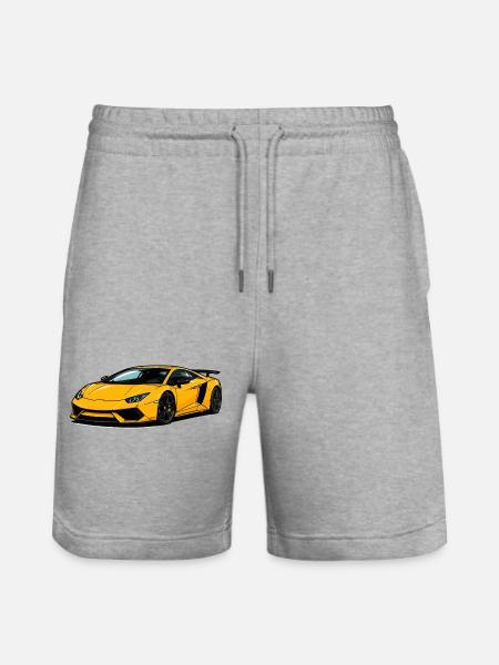 Yellow Supercar Speedster - Stanley/Stella Trainer Unisex Organic Jogging Shorts - heather grey