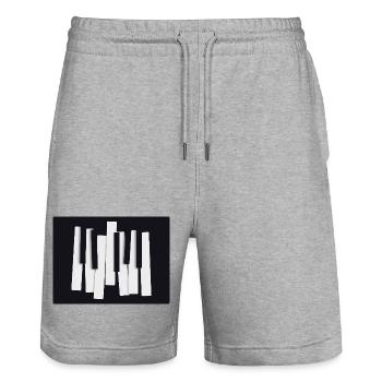 Touches abstraites de piano – Design moderne - Short de jogging bio TRAINER Stanley/Stella unisexe - gris chiné - Devant - Nik (191cm) & Marisol (170cm)