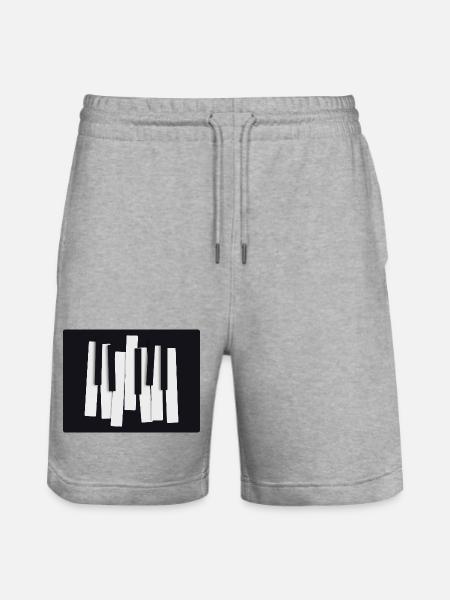Abstract Piano Keys – Modern Design - Stanley/Stella Trainer Unisex Organic Jogging Shorts - heather grey
