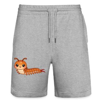 Mille-pattes - Short de jogging bio TRAINER Stanley/Stella unisexe - gris chiné - Devant - Nik (191cm) & Marisol (170cm)