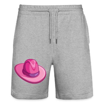Pink Cowboy Hat - Stanley/Stella Trainer Unisex Organic Jogging Shorts - heather grey - Front - Nik (191cm) & Marisol (170cm)