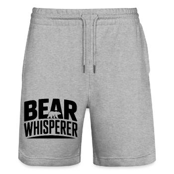 Bear Whisperer - Stanley/Stella Trainer Unisex Organic Jogging Shorts - heather grey - Front - Nik (191cm) & Marisol (170cm)