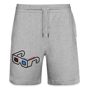 Vision Différente Abstract Logo Lunette 3D - Short de jogging bio TRAINER Stanley/Stella unisexe - gris chiné - Devant - Nik (191cm) & Marisol (170cm)
