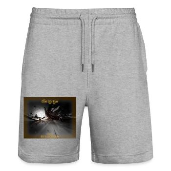 Close My Eyes by Mark Noone - Stanley/Stella Trainer Unisex Organic Jogging Shorts - heather grey - Front - Nik (191cm) & Marisol (170cm)