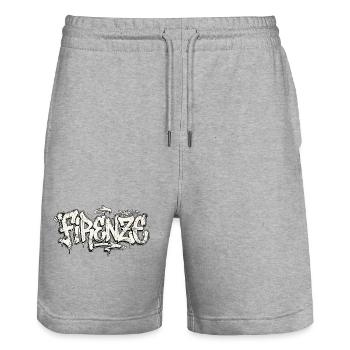 Journée de l’écriture manuscrite de Florence Graffiti - Short de jogging bio TRAINER Stanley/Stella unisexe - gris chiné - Devant - Nik (191cm) & Marisol (170cm)