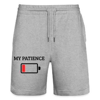Meine Geduld ist leer - Stanley/Stella Unisex Bio Joggingshorts Trainer  - Grau meliert - Vorne - Nik (191cm) & Marisol (170cm)