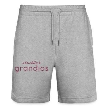 Absichtlich grandios - Stanley/Stella Unisex Bio Joggingshorts Trainer  - Grau meliert - Vorne - Nik (191cm) & Marisol (170cm)